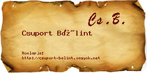 Csuport Bálint névjegykártya