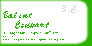 balint csuport business card